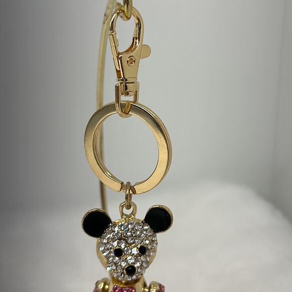 Keychain Rhinestone And Gold Tone Bear Pre-loved - Picture 6 of 6